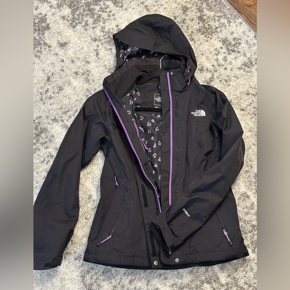 Rain Coat, Multiple Pockets. Flowered Pattern Lin… - image 2